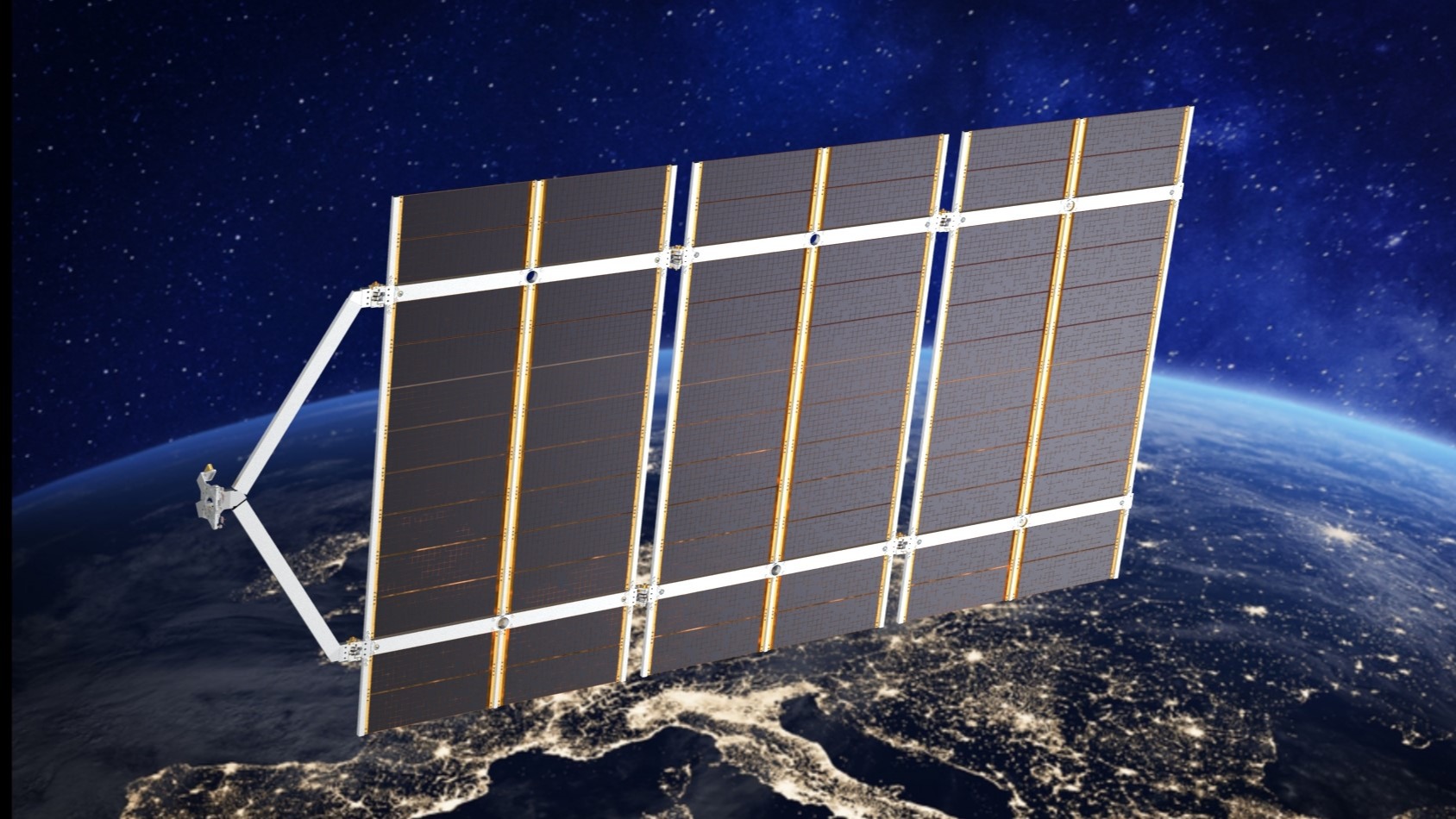 Flexible solar array for LEO constellations