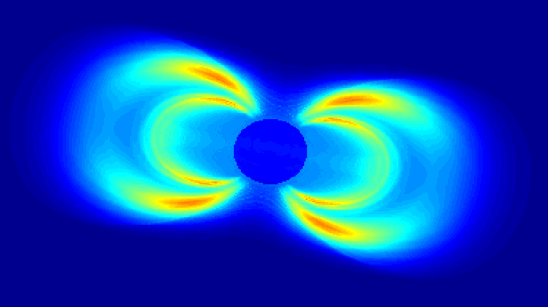 Earth radiation belts observation using lunar synchrotron radiation imaging