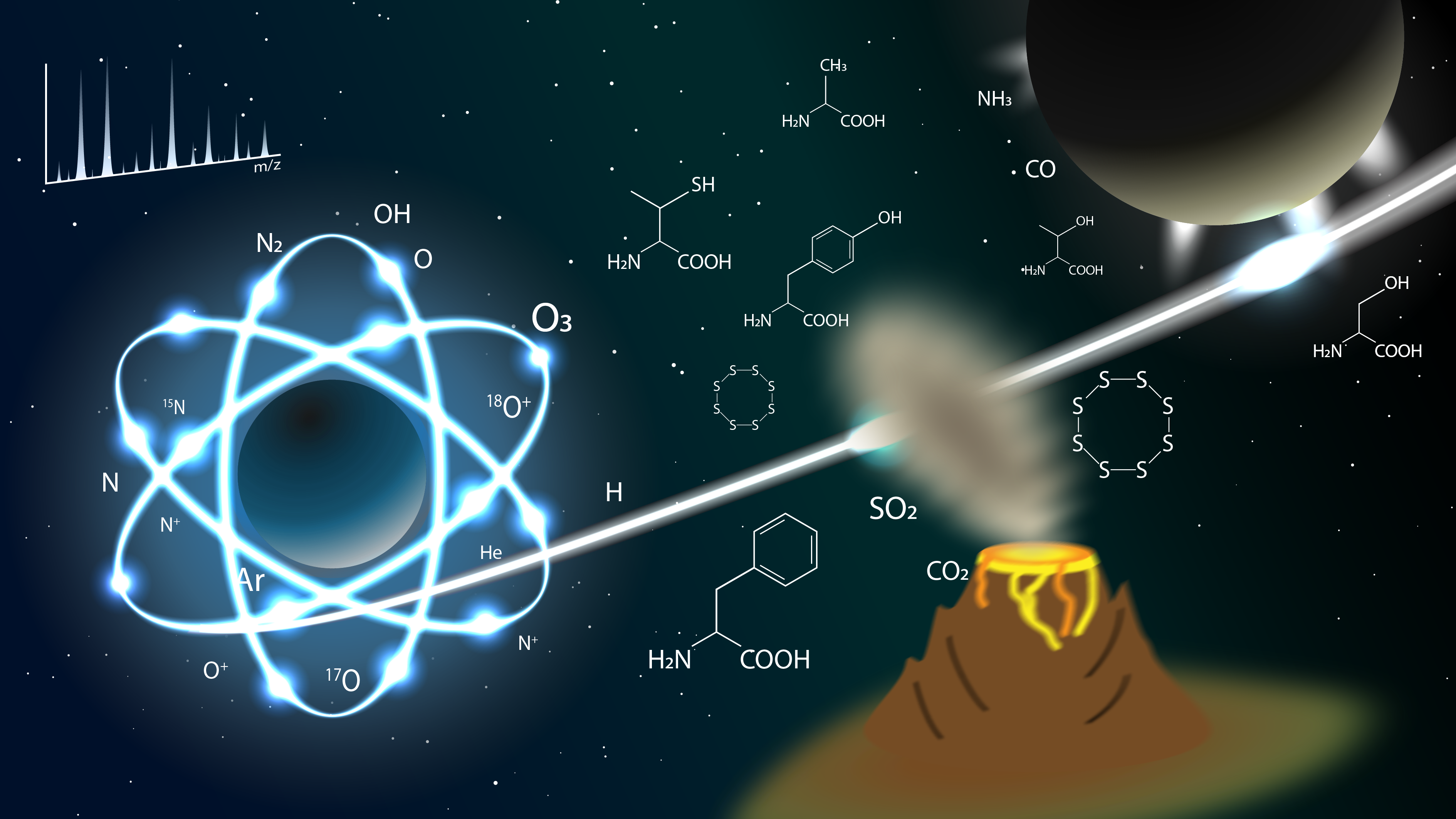 An ultra-compact mass spectrometer that enables the reliable analysis of complex molecules: from a real time monitoring system of Earth‘s exosphere towards analyses on airborne platforms