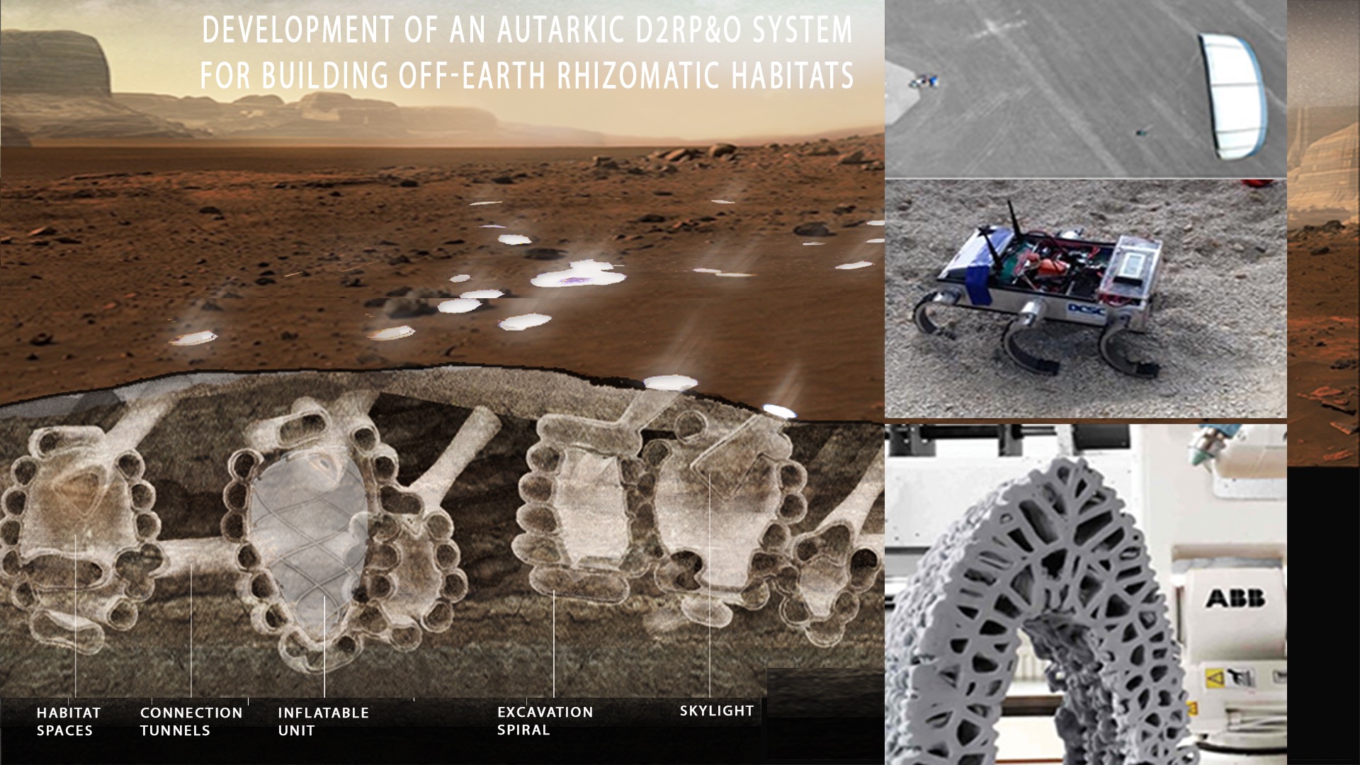 Rhizome: Development of an Autarkic Design-to-Robotic-Production and -Operation System for Building Off-Earth Habitats  - Off-Earth Manufacturing and Construction - Study Scheme