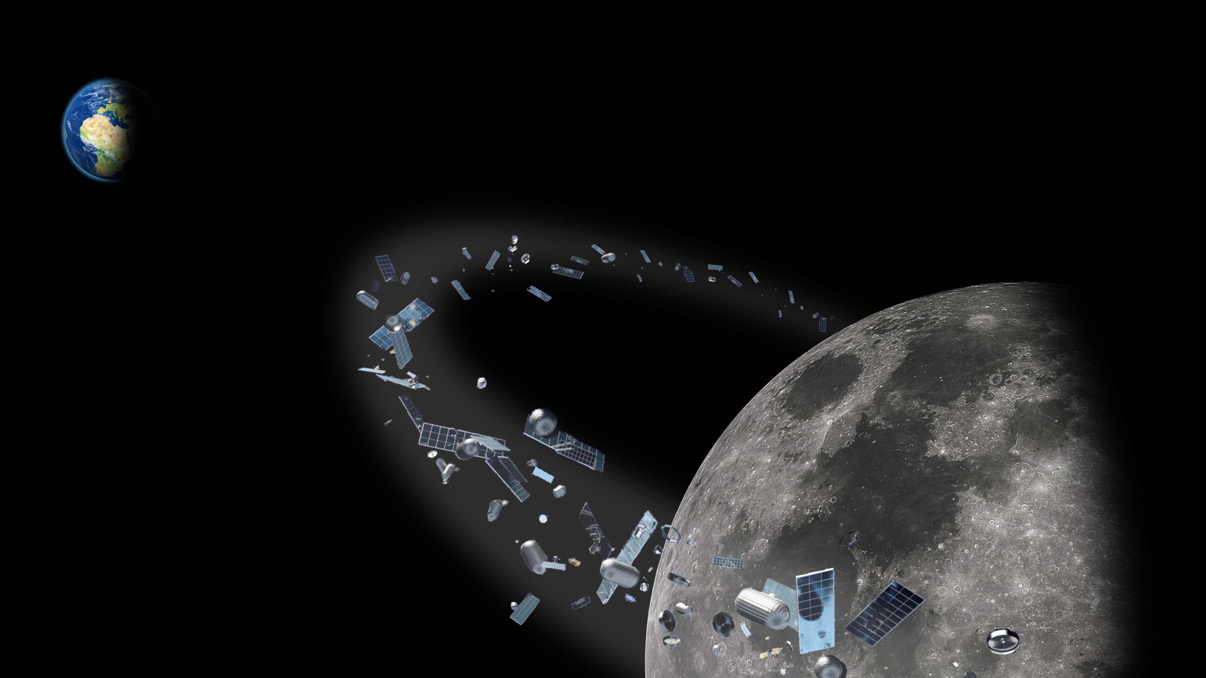 Study of Cislunar space dynamics and environment for orbital debris mitigation