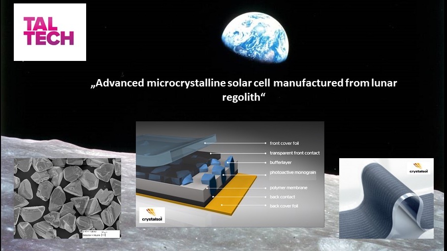 Advanced microcrystalline solar cell manufactured from lunar regolith