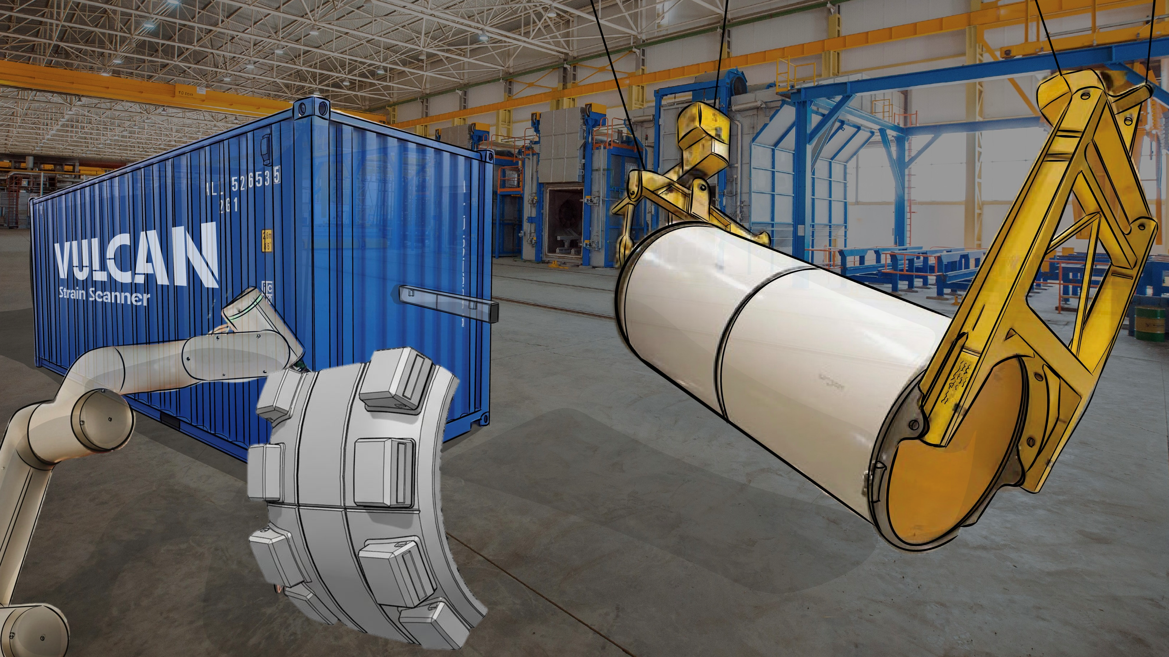 Bulk residual stress measurement system for quality assurance of recycled launcher parts